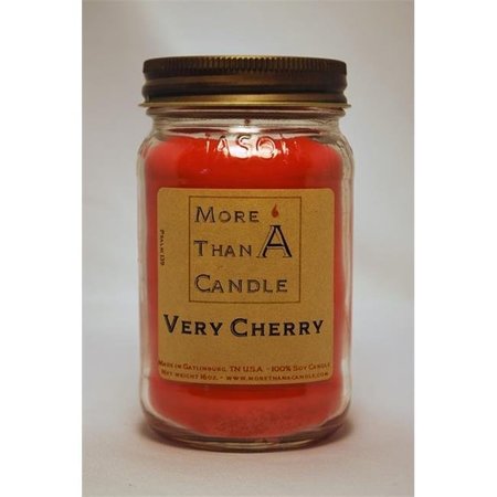 MORE THAN A CANDLE More Than A Candle VCY16M 16 oz Mason Jar Soy Candle; Very Cherry VCY16M